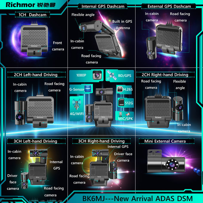Truck Bus Taxi Mobile DVR With 4G Wifi GPS ADAS DMS And 1CH Alarm Output On Linux OS 0